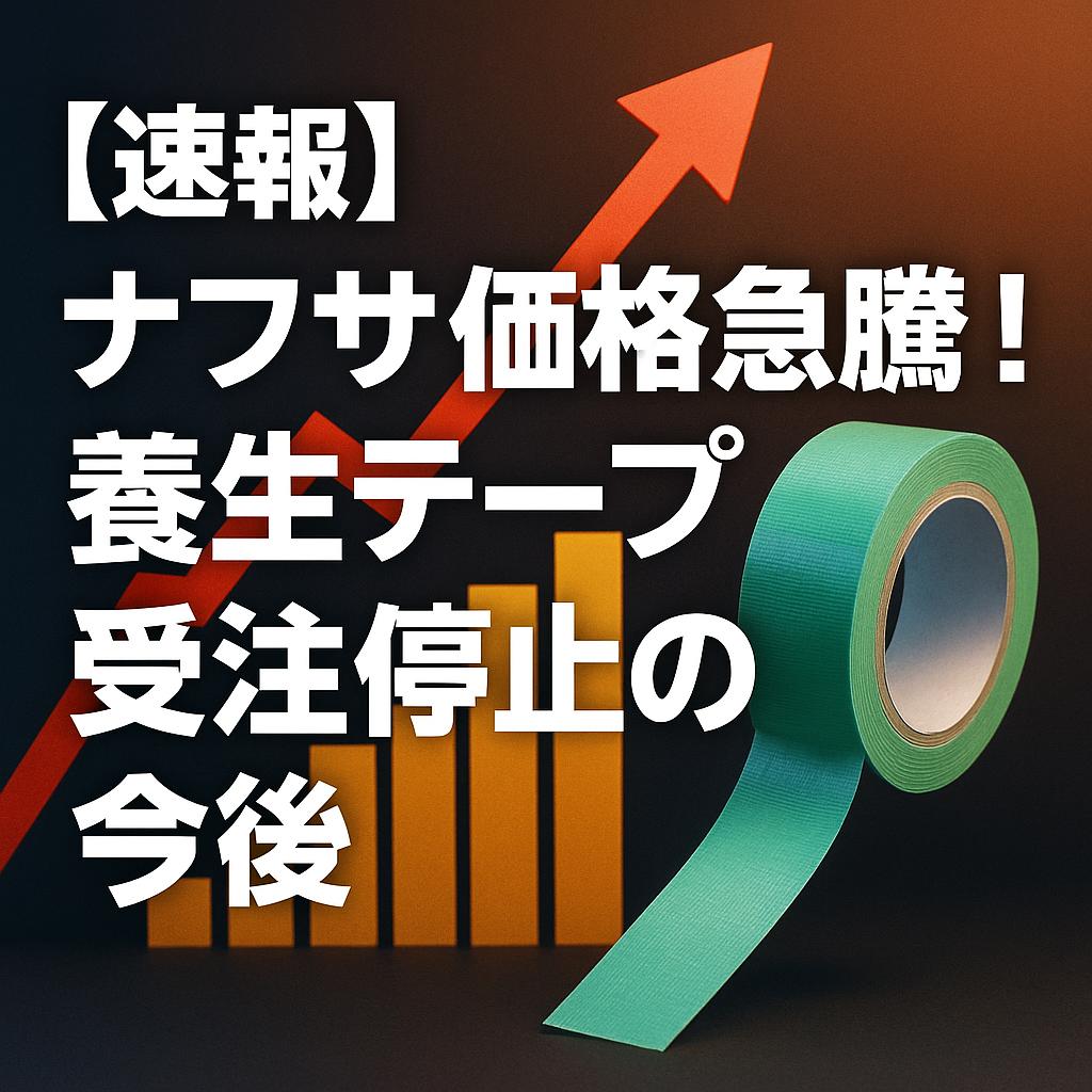 【速報】ナフサ価格急騰！養生テープ受注停止の今後