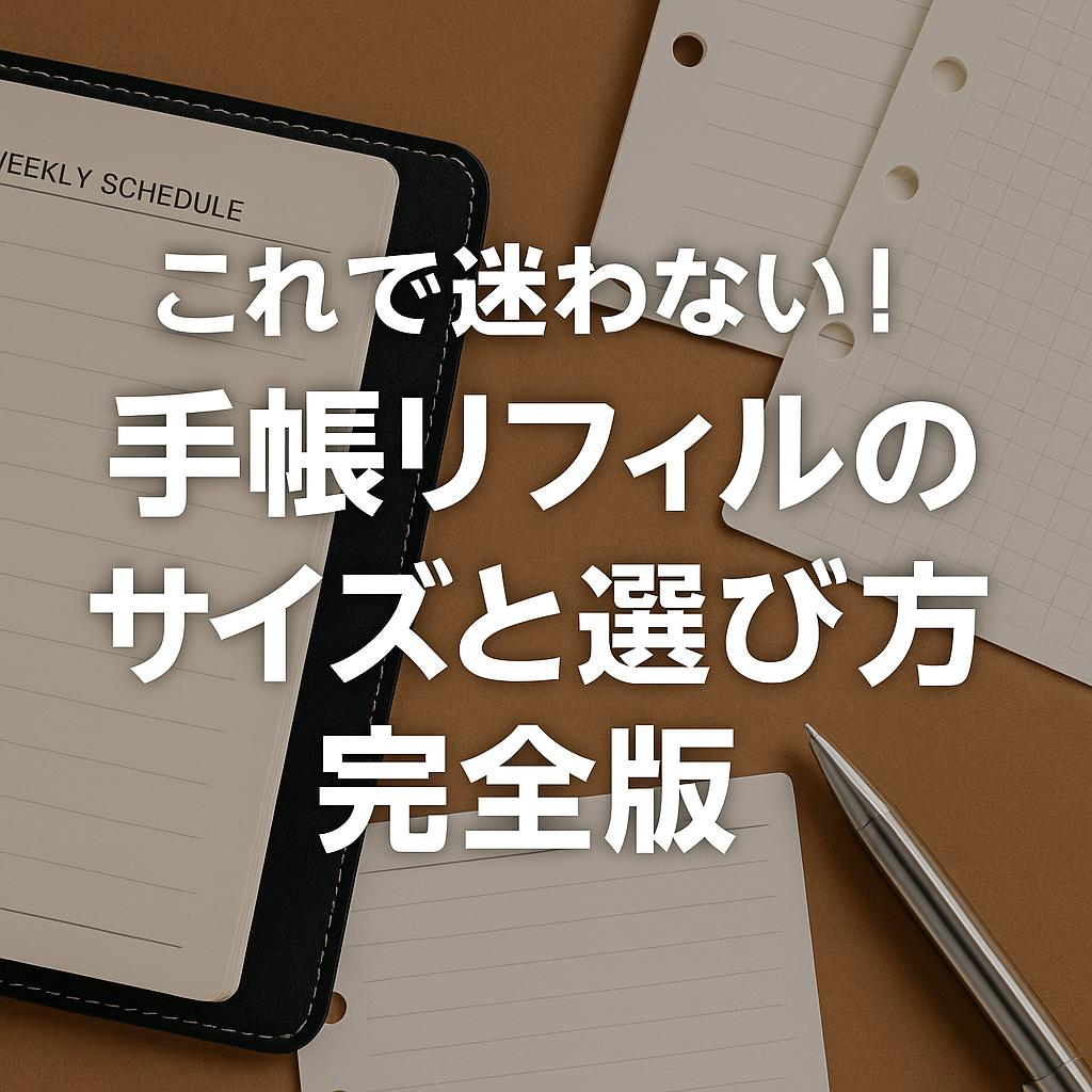 これで迷わない！手帳リフィルのサイズと選び方完全版