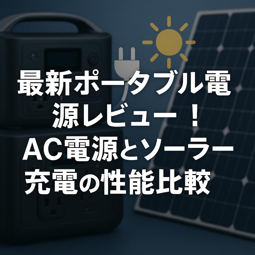 最新ポータブル電源レビュー!AC電源とソーラー充電の性能比較