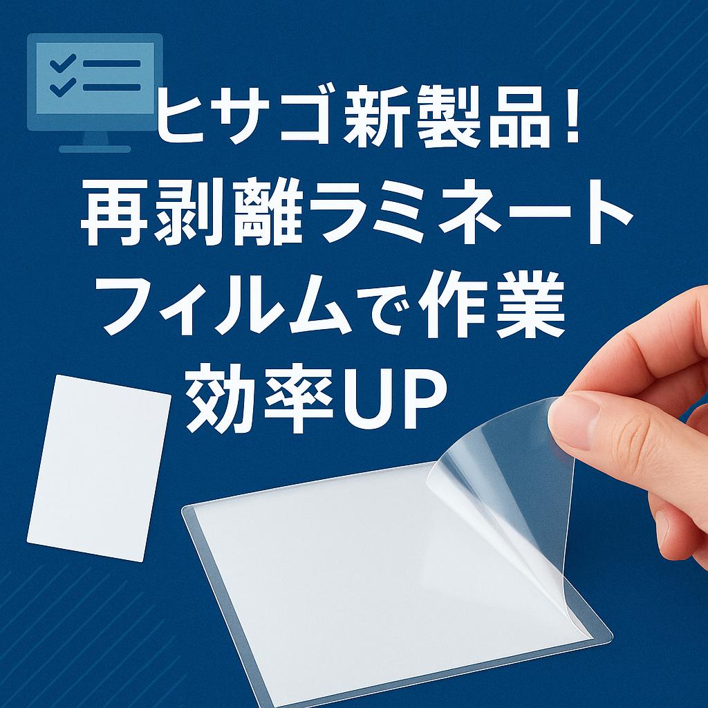 ヒサゴ新製品！再剥離ラミネートフィルムで作業効率UP