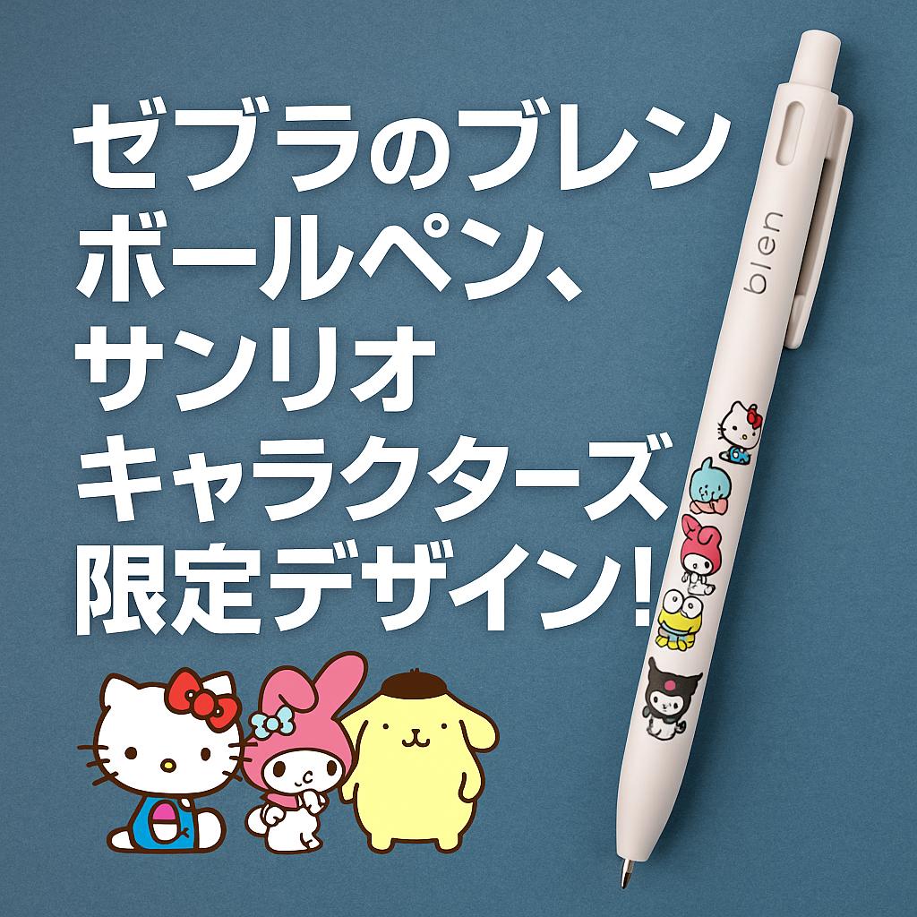 ゼブラのブレン ボールペン、サンリオキャラクターズ限定デザイン！