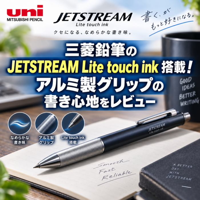 三菱鉛筆のJETSTREAM Lite touch ink搭載！アルミ製グリップの書き心地をレビュー